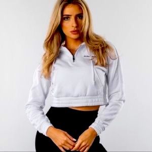 Alphalete half zip cropped hoodie